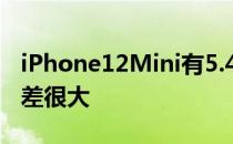 iPhone12Mini有5.4英寸显示屏 虽然尺寸相差很大