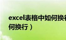 excel表格中如何换行输入（Excel表格中如何换行）