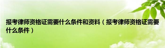 公司律师资格_报考律师资格证条件_律师资格证报考资料