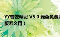 YY音效精灵 V5.0 绿色免费版（YY音效精灵 V5.0 绿色免费版怎么用）
