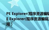 PE Explorer(程序资源编辑工具) V1.99 R6 绿色汉化版（PE Explorer(程序资源编辑工具) V1.99 R6 绿色汉化版怎么用）