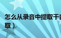 怎么从录音中提取干音（干音音频文件怎么提取）