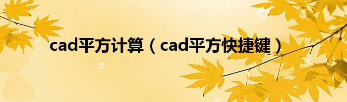 平方快捷键计算cad