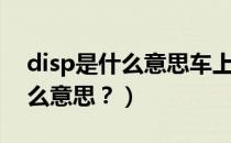 disp是什么意思车上的（车上的trlpaB是什么意思？）