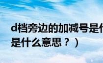 d档旁边的加减号是什么意思（d档旁边的+-是什么意思？）