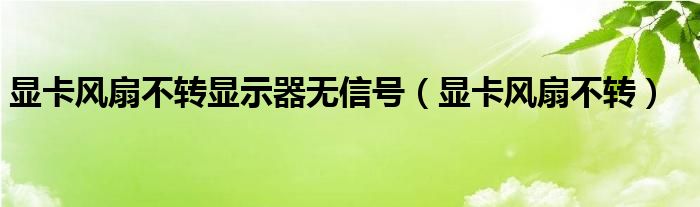 显卡风扇不转显示器无信号（显卡风扇不转）