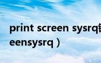 print screen sysrq键是什么意思（printscreensysrq）