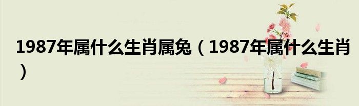 优雅的1987年属什么的图片