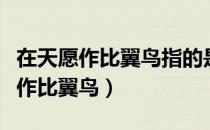 在天愿作比翼鸟指的是谁的爱情故事（在天愿作比翼鸟）