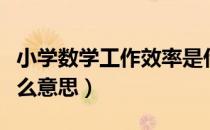 小学数学工作效率是什么意思（工作效率是什么意思）
